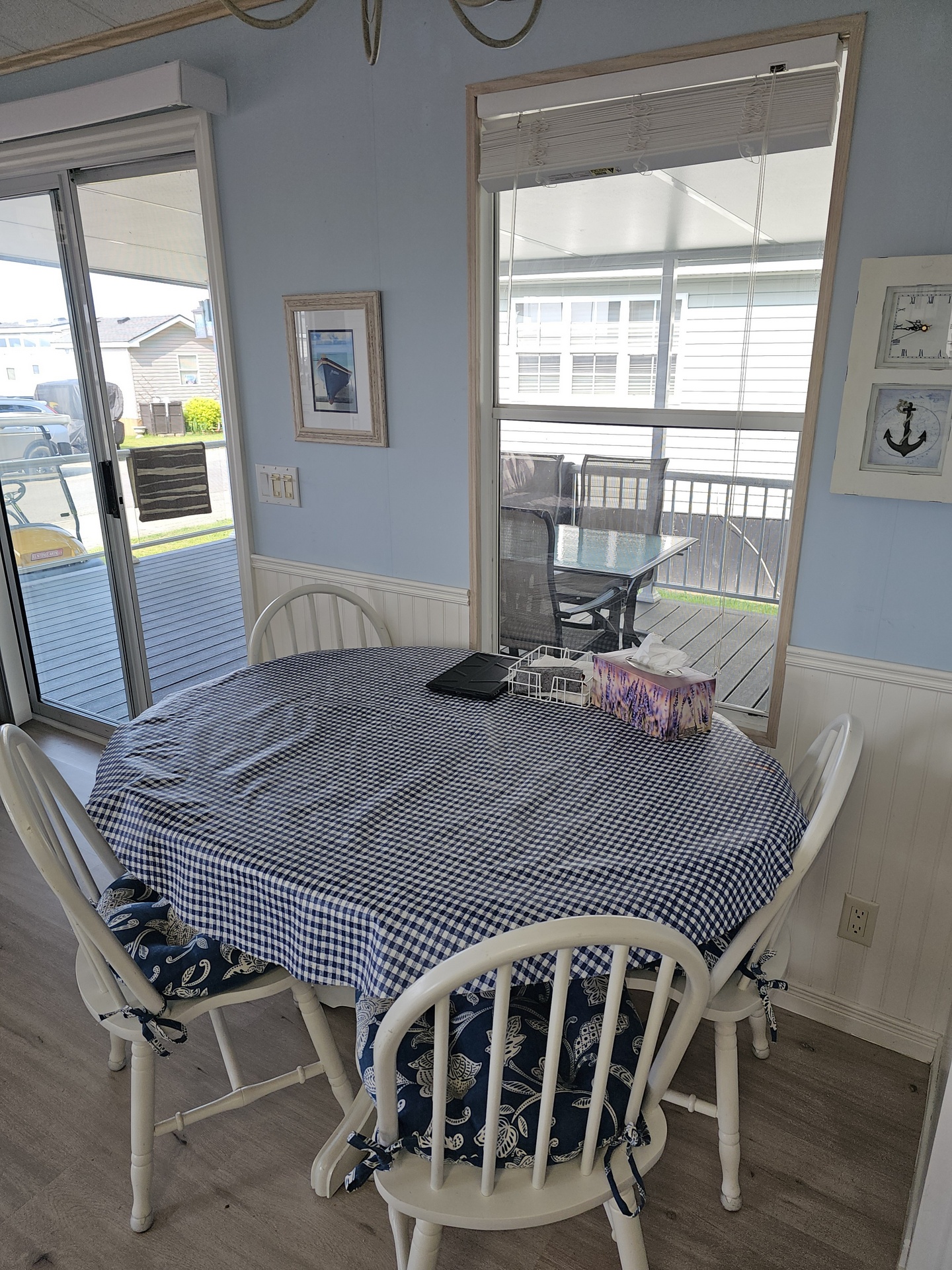 Dining area with a lake view